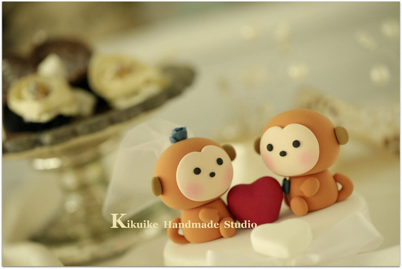 monkey wedding cake topper