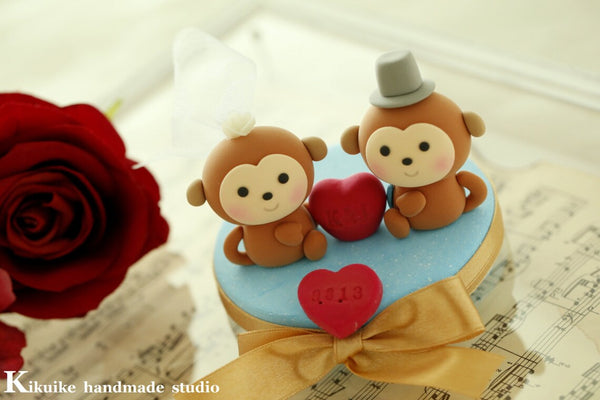 monkey wedding cake topper