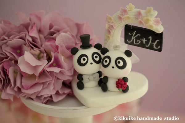 panda wedding cake topper