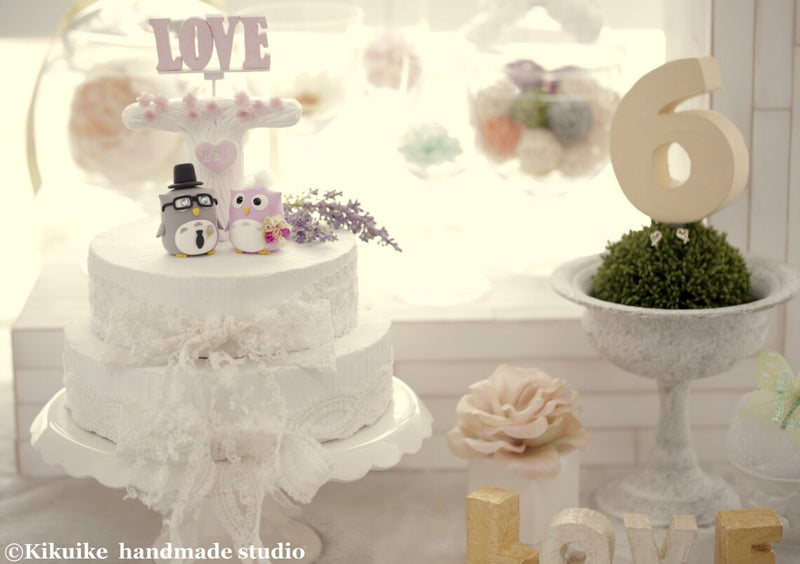 owls Wedding Cake Topper