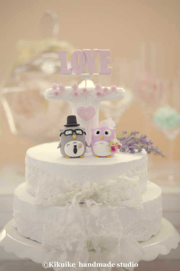 owls Wedding Cake Topper