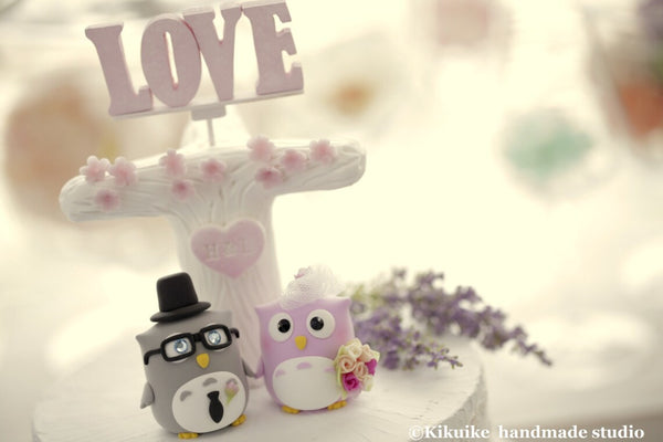 owls Wedding Cake Topper