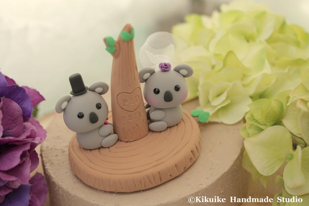 koala wedding cake topper – Kikuike Handmade Studio