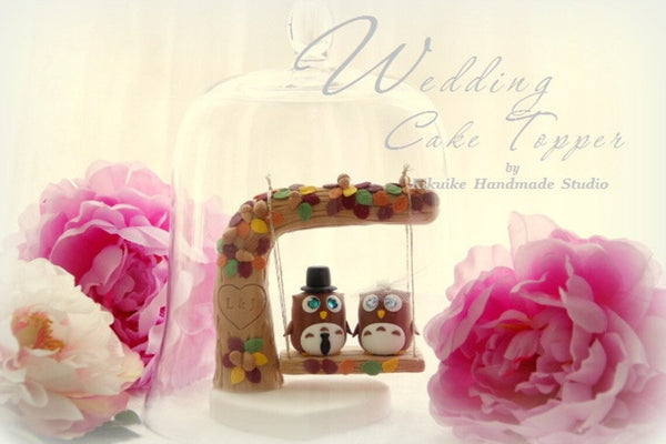 owls Wedding Cake Topper