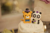 tiger and panda wedding cake topper