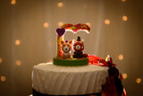 red panda and corgi wedding cake topper