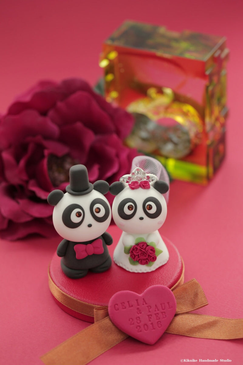 panda wedding cake topper