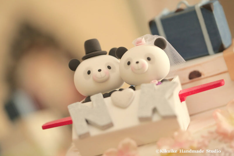 panda wedding cake topper