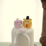 pig and tiger wedding cake topper