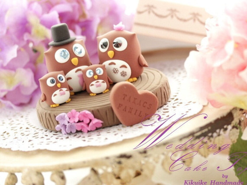 Owl Family Cake shops topper